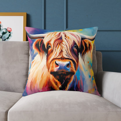 Highland Cow 03 Poly Pillow - Natures Beauty Design