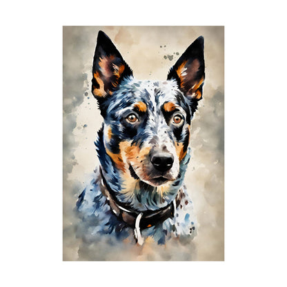 Dogs Australian Blue Heeler 02 Matte Vertical Poster