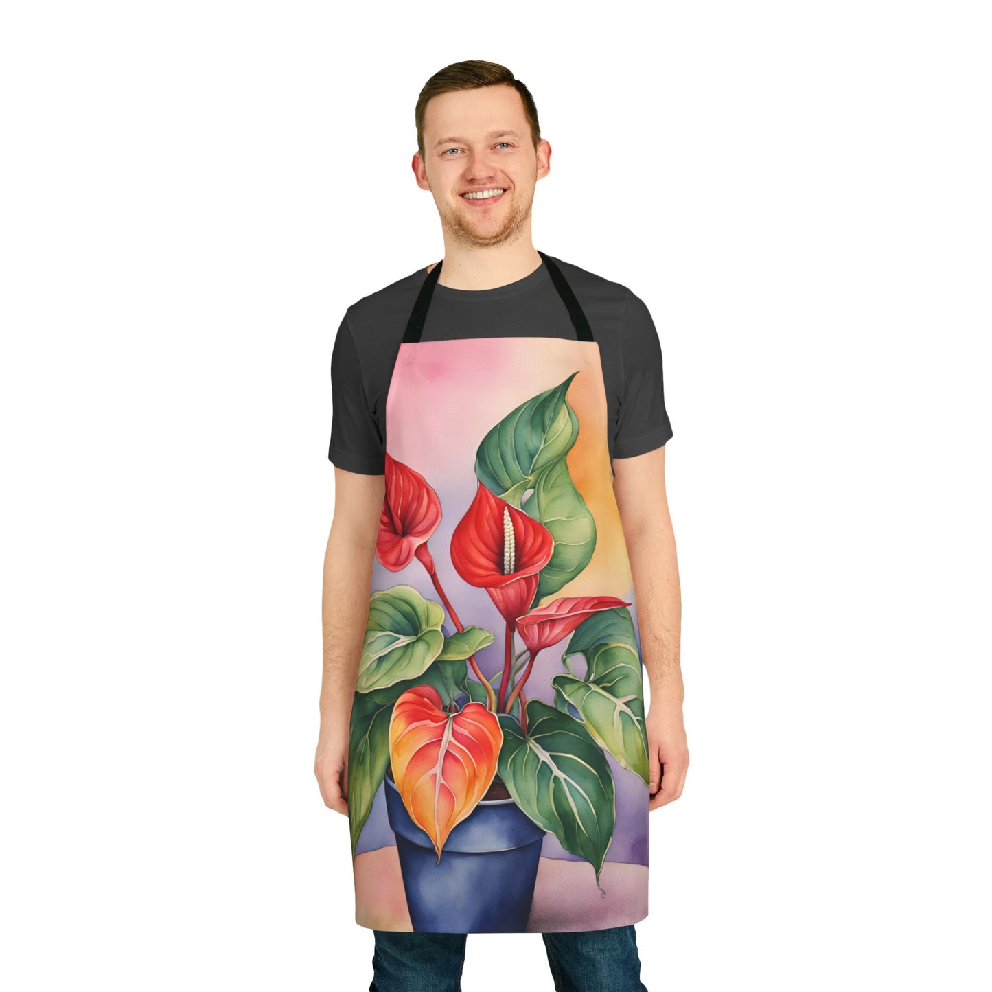 Multicolored Pot Plant 1 Adult Apron (AOP)