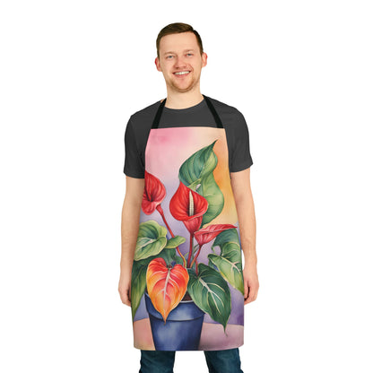 Multicolored Pot Plant 1 Adult Apron (AOP)
