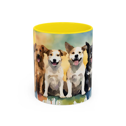 Multicoloured Doggies 2 Accent Mug 11oz