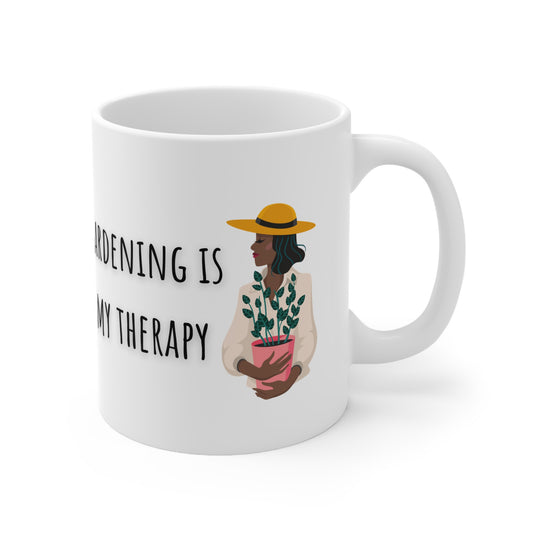 Gardening Is My Therapy Ceramic Mug 11oz