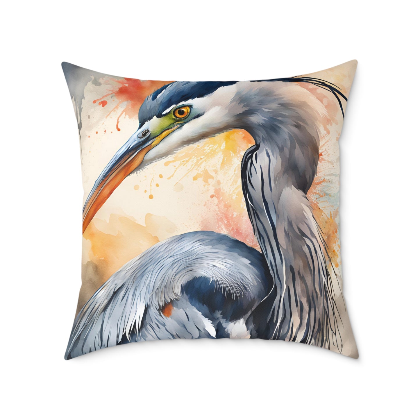 Heron 03 Poly Pillow - Natures Beauty Design