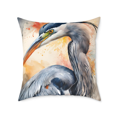 Heron 03 Poly Pillow - Natures Beauty Design