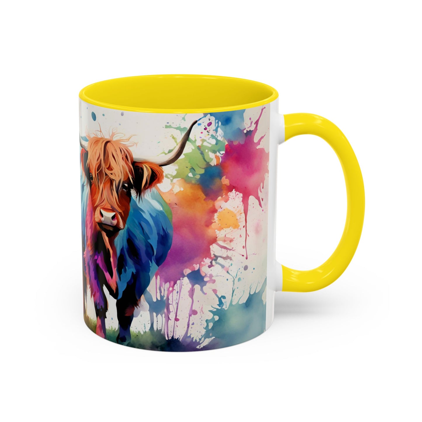 Multicoloured Highland Cow 2 Accent Mug 11oz