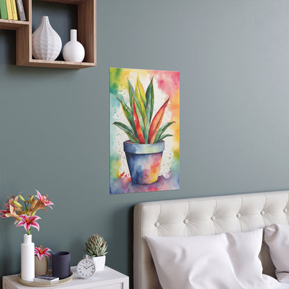 Multicolored Pot Plant 11 Indoor and Outdoor Silk Poster