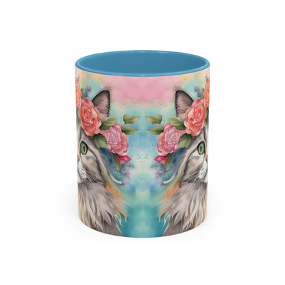 Floral Rag Doll Cat 03 Accent Coffee Mug - 11oz Perfect for Cat Lovers & Gifts
