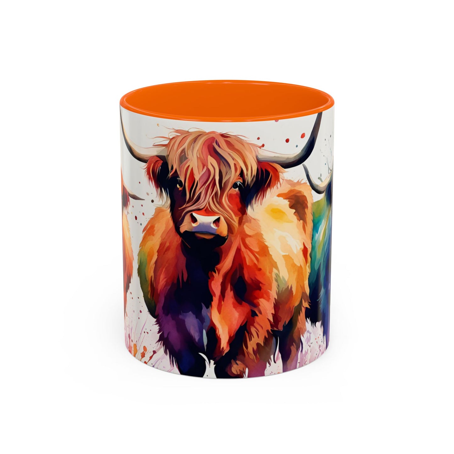 Multicoloured Highland Cow 4 Accent Mug 11oz