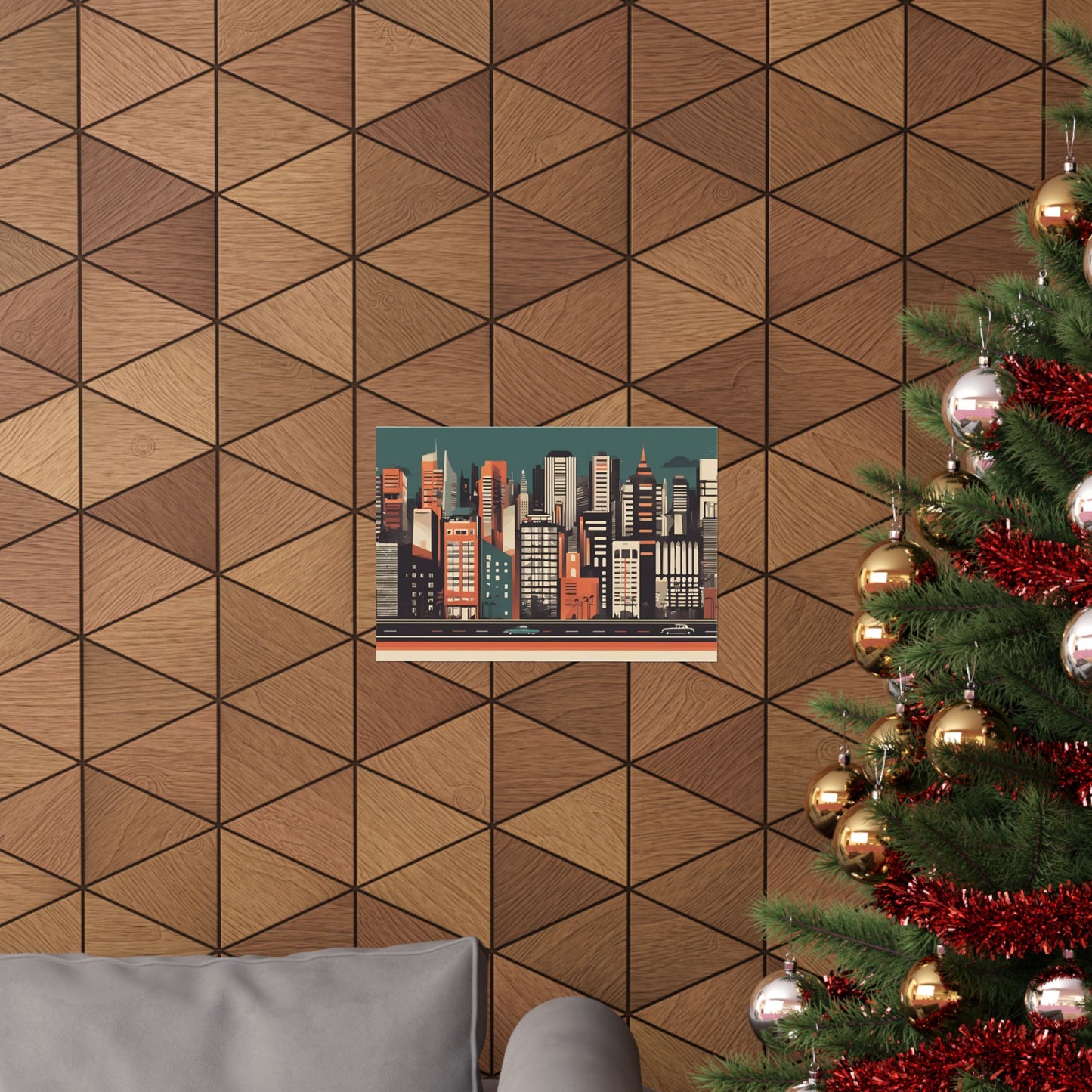 Retro cityscape 4 Matte Horizontal Posters