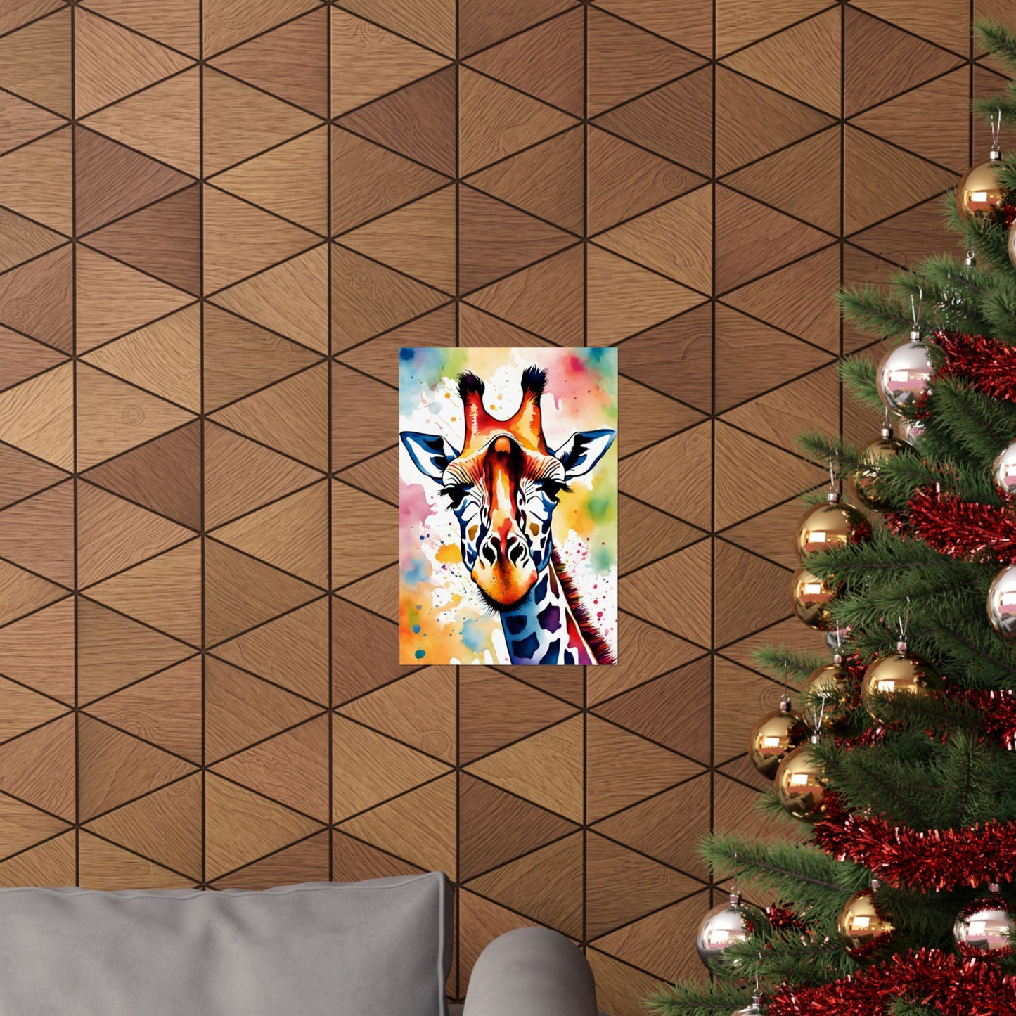 Multicolored Giraffe 04 Matte Vertical Poster