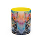 Floral Tabby Cat 04 Accent Coffee Mug - 11oz Perfect for Cat Lovers & Gifts