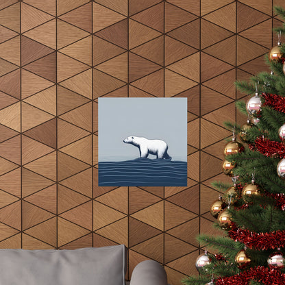 Lone Collection Polar Bear 1 Matte Square Posters