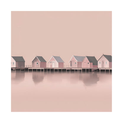 By The Sea Pink 5 Matte Square Posters
