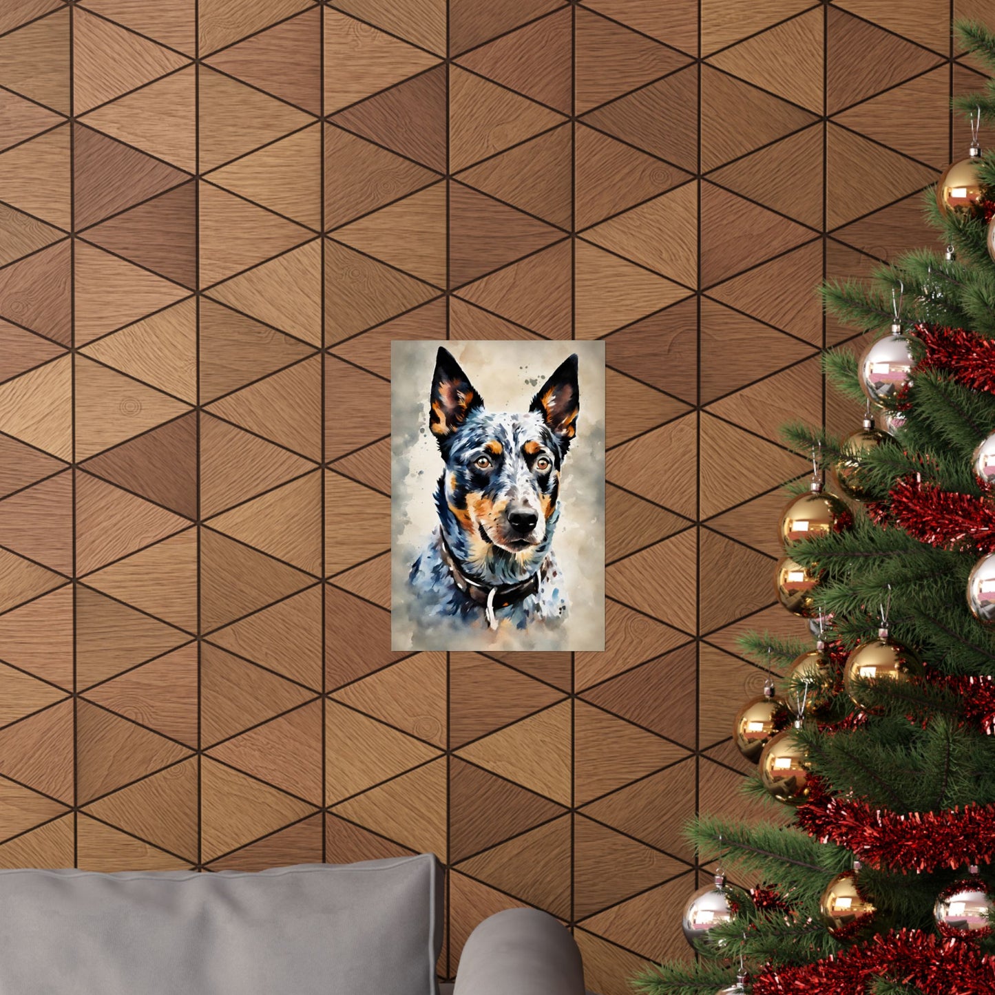 Dogs Australian Blue Heeler 02 Matte Vertical Poster