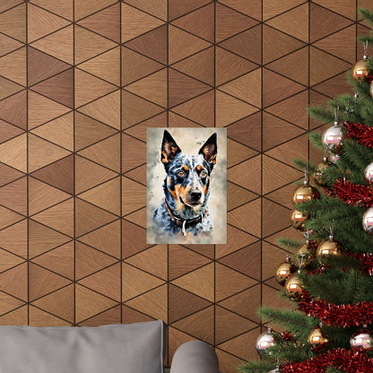 Dogs Australian Blue Heeler 02 Matte Vertical Poster