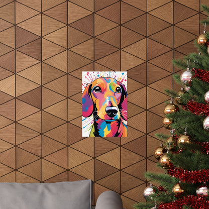Multicolored Dachshund 2 Matte Vertical Poster