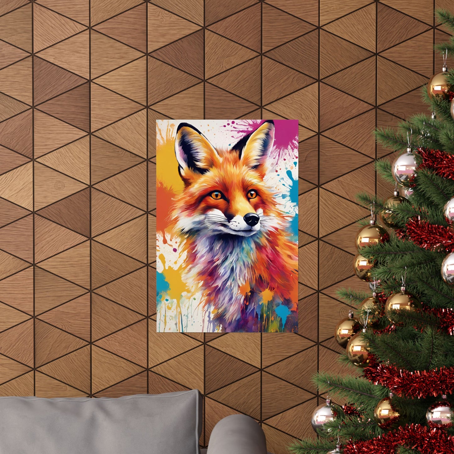 Multicolored Fox 2 Matte Vertical Poster