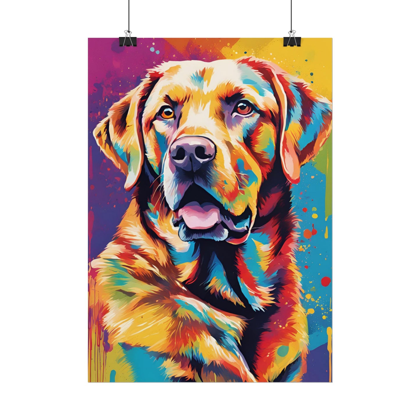 Multicolored Labrador 2 Matte Vertical Poster