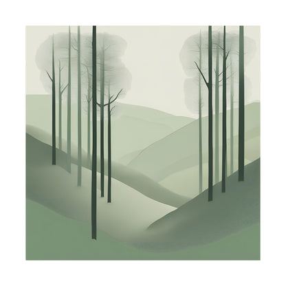 On The Hillside Green 20 Matte Square Posters