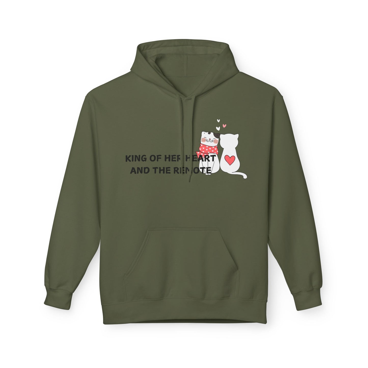 King Of Her Heart And The Remote Mens Valentines Hoodie