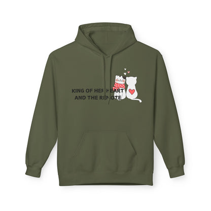 King Of Her Heart And The Remote Mens Valentines Hoodie