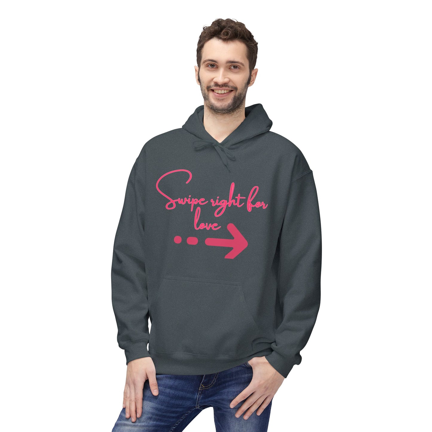 Swipe Right For Love Unisex Valentines Hoodie