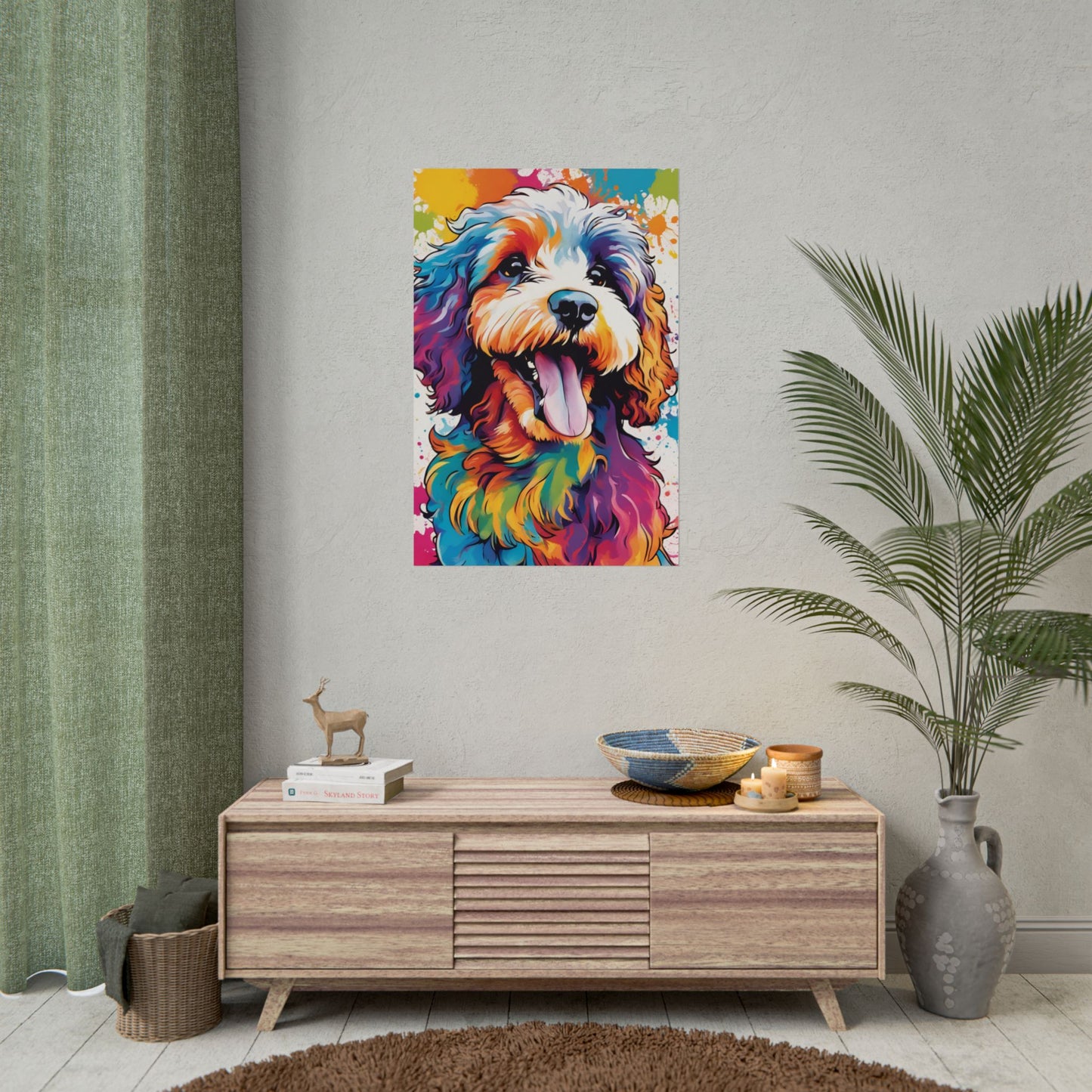 Multicolored Cockapoo 2 Matte Vertical Poster