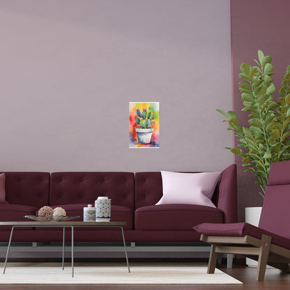 Multicolored Cactus 1 Indoor and Outdoor Silk Poster