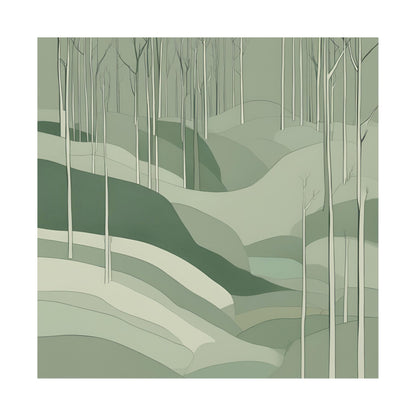 On The Hillside Green 16 Matte Square Posters