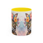 Floral Tabby Cat 03 Accent Coffee Mug - 11oz Perfect for Cat Lovers & Gifts
