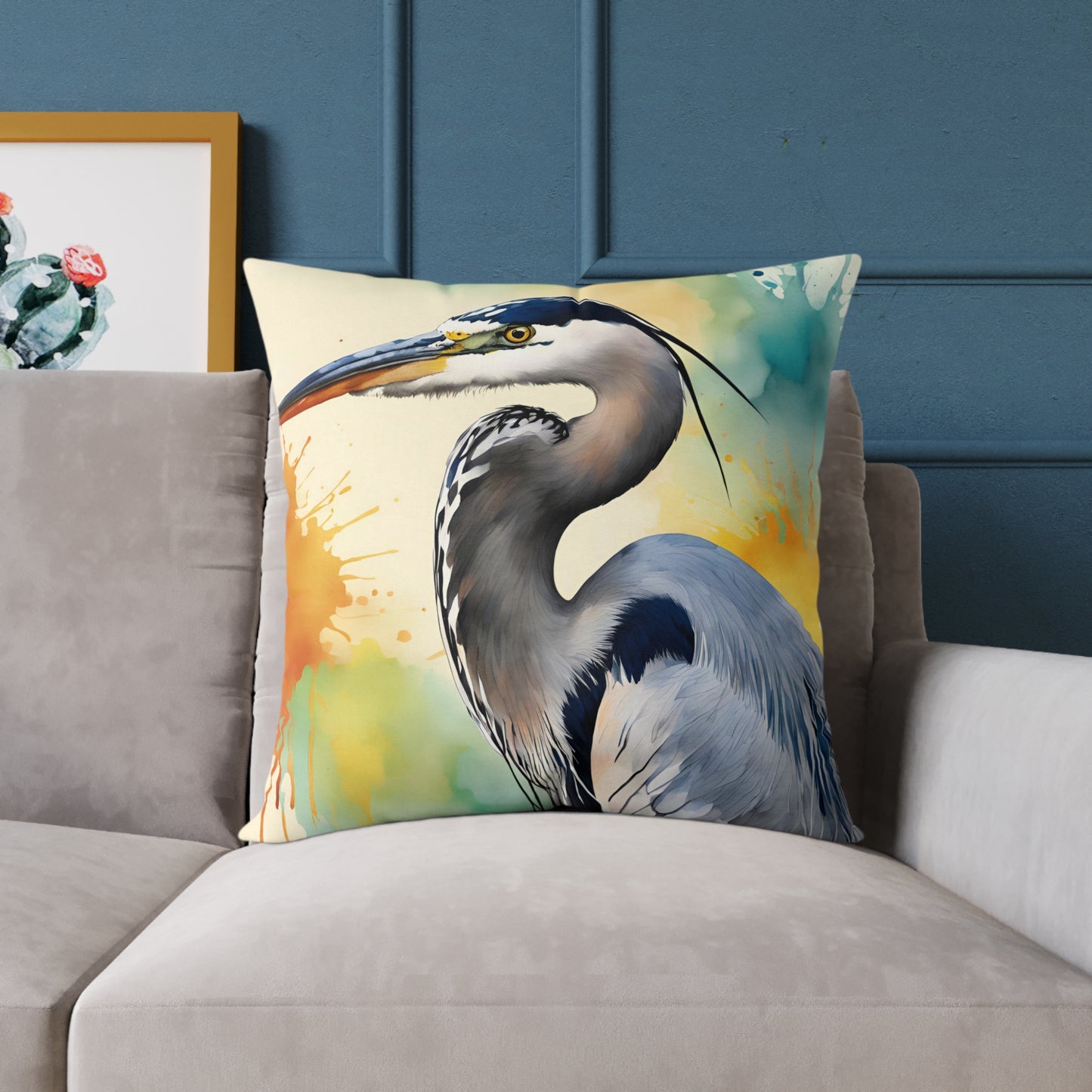 Heron 01 Poly Pillow - Natures Beauty Design