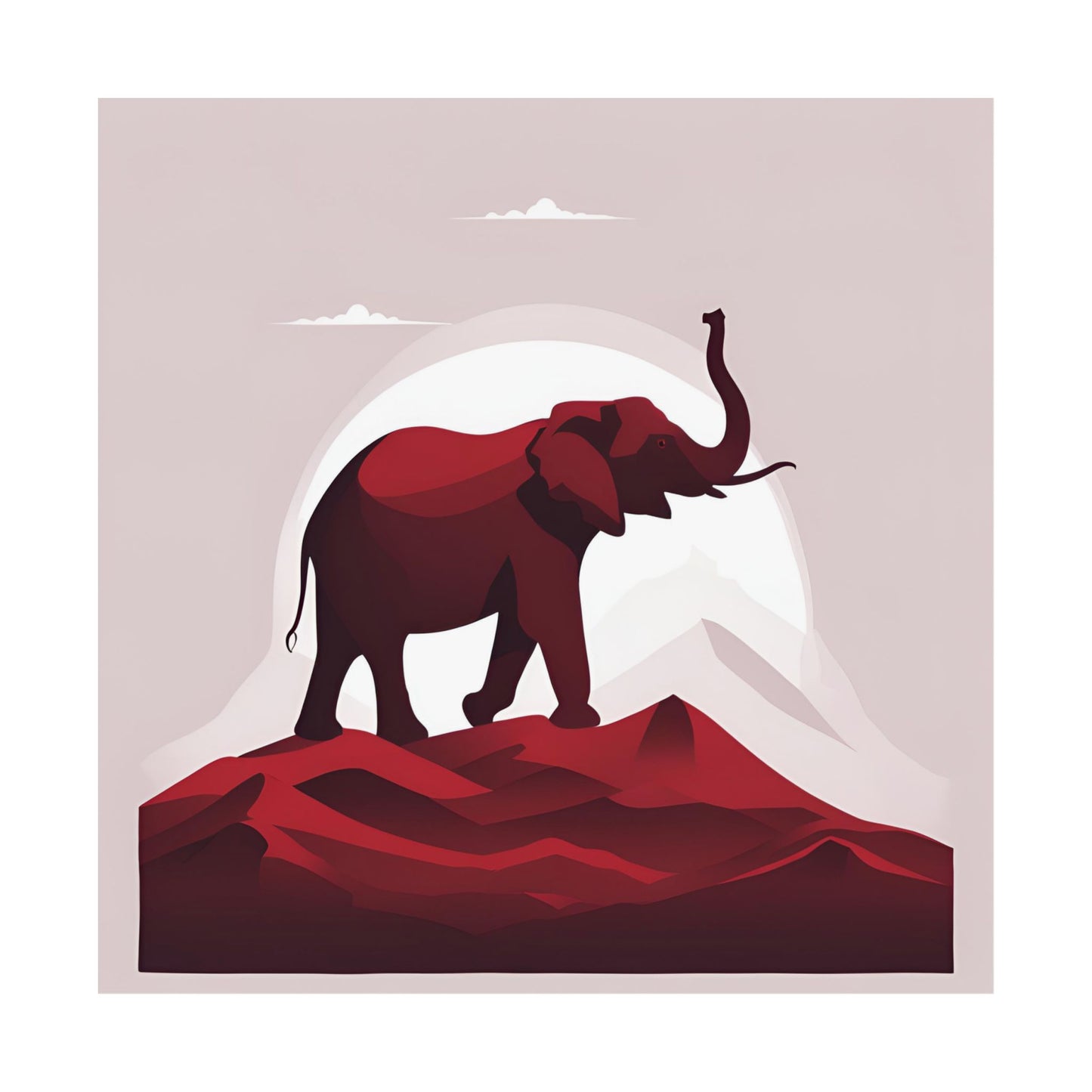 Lone Collection Elephant 1 Matte Square Posters