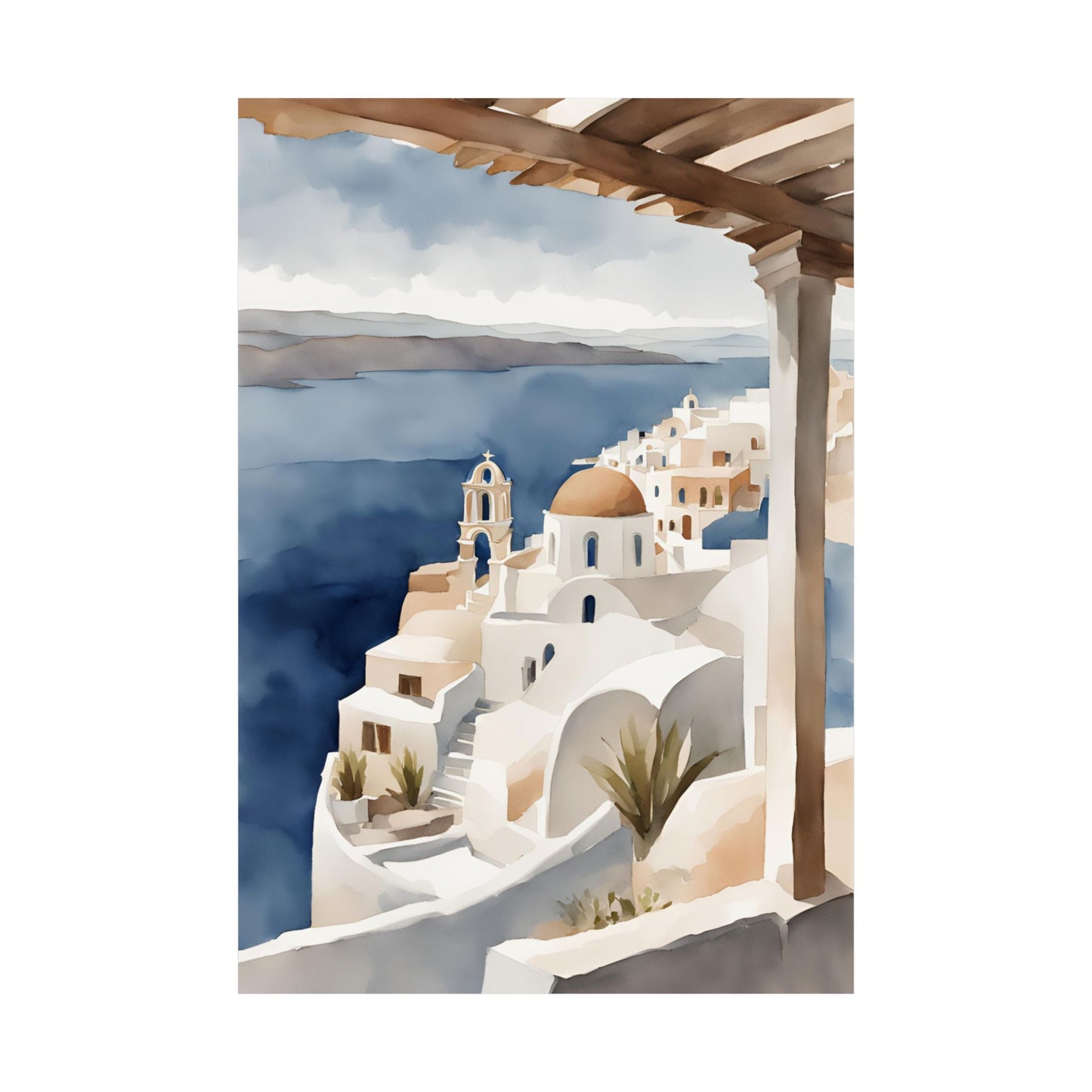 Abstract Greek rooftops 2 Matte Vertical Poster