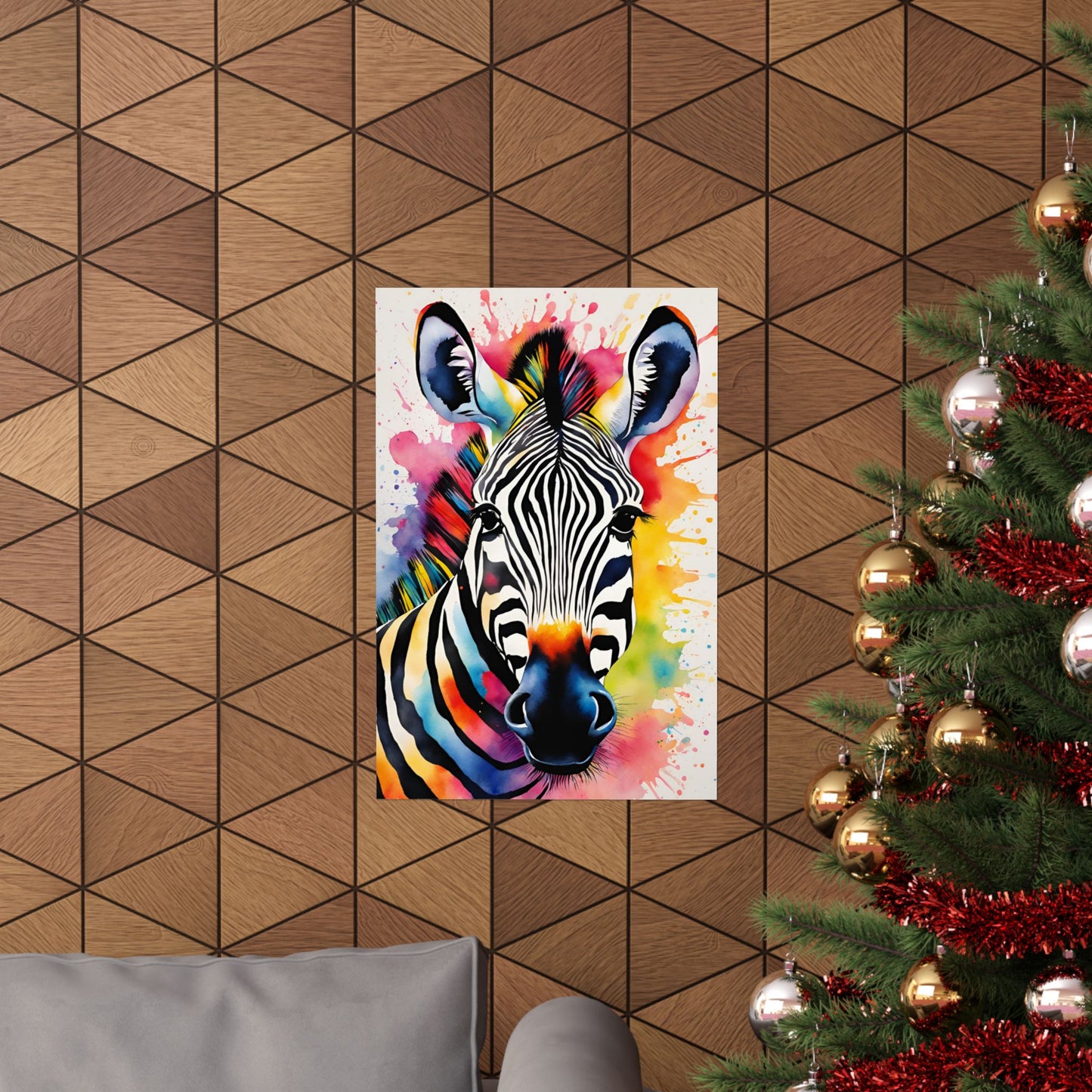 Multicolored Zebra 1 Matte Vertical Poster