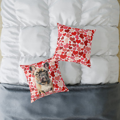 Personalized Valentine French Bulldog Poly Cushion/Pillow 5 sizes