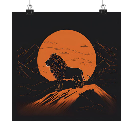 Lone Collection Lion 11 Matte Square Posters