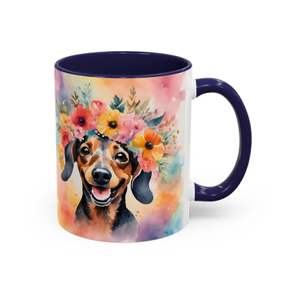 Dachshund 02 Accent Coffee Mug - Dog Lover Gift