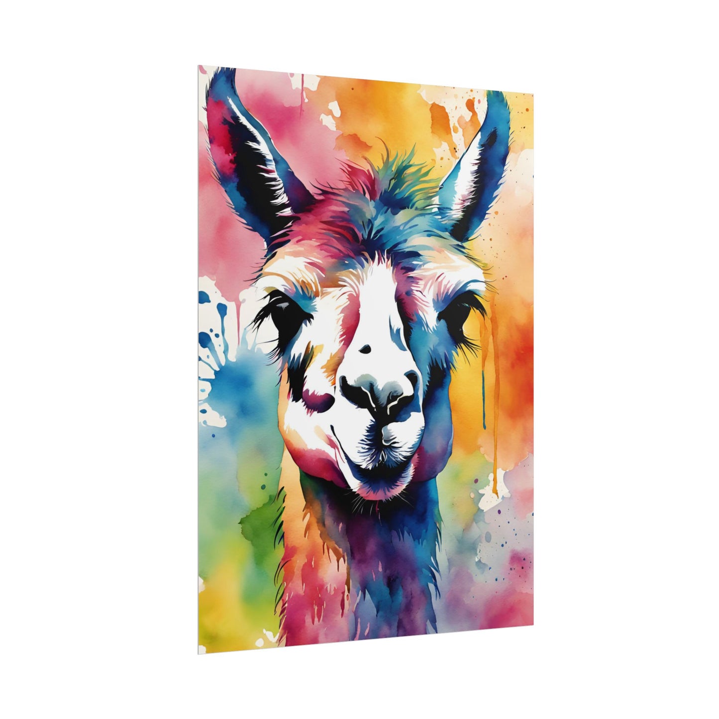 Multicolored Llama Lovin 4 Matte Vertical Poster