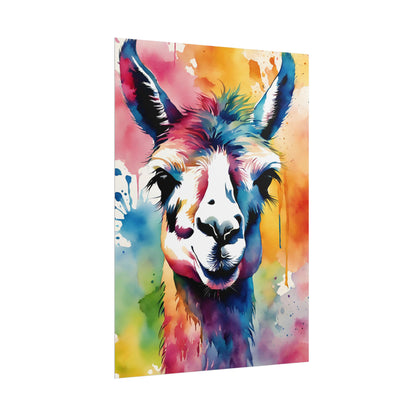 Multicolored Llama Lovin 4 Matte Vertical Poster