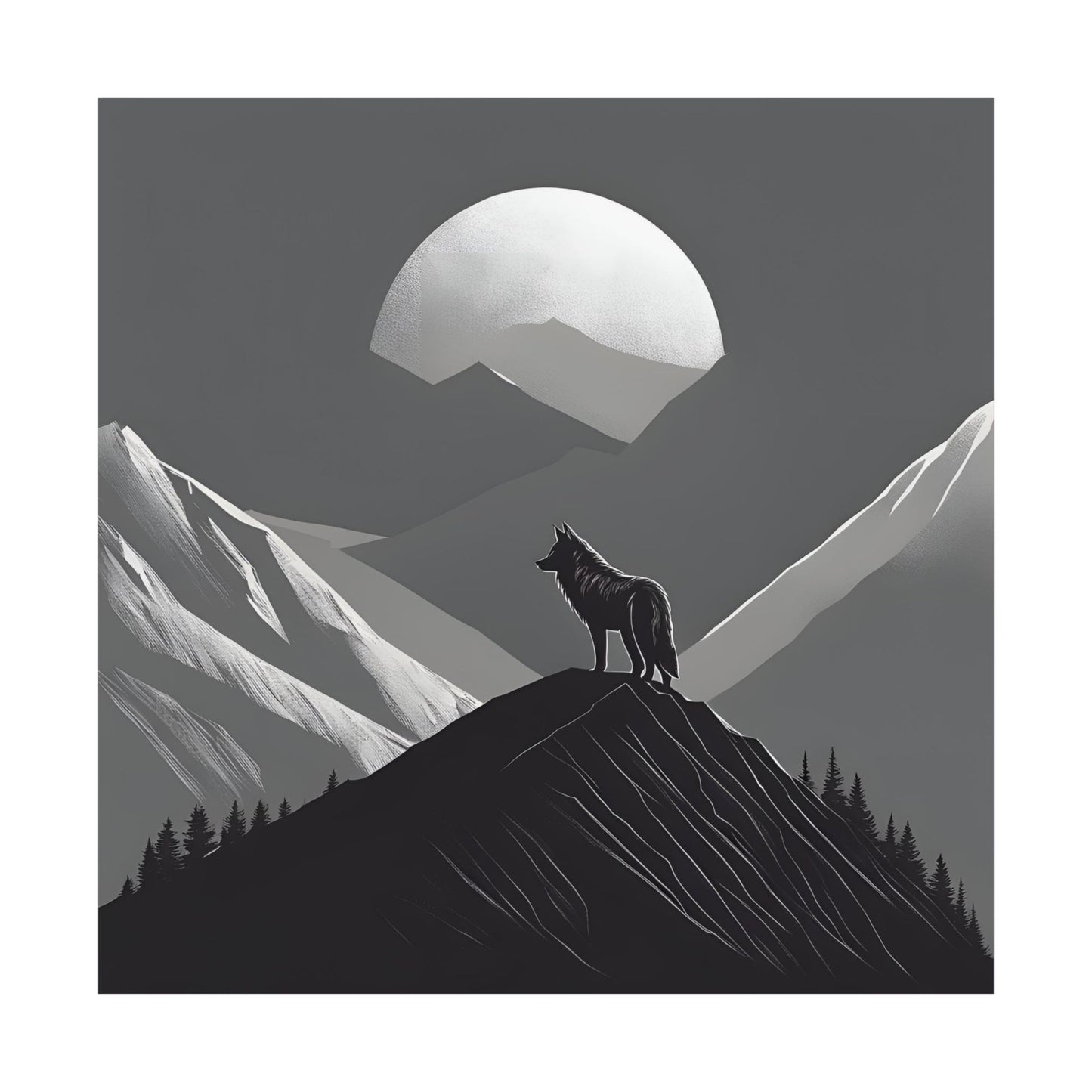 Lone Collection Wolf 9 Matte Square Posters