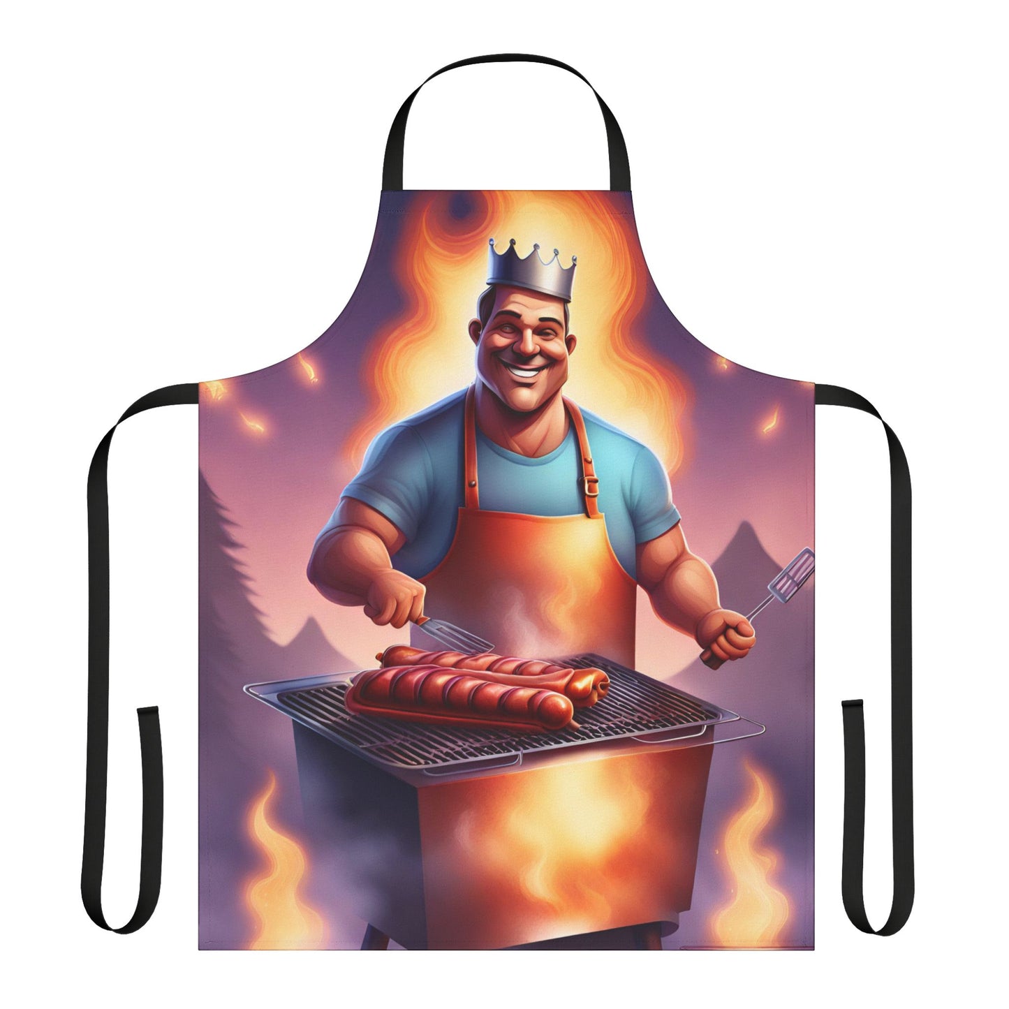 King of the BBQ 2 Apron, 5 Color Straps (AOP)