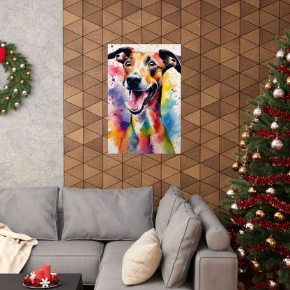 Multicolored Goofy Greyhound 01 Matte Vertical Poster
