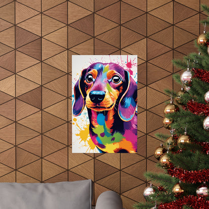 Multicolored Dachshund 1 Matte Vertical Poster