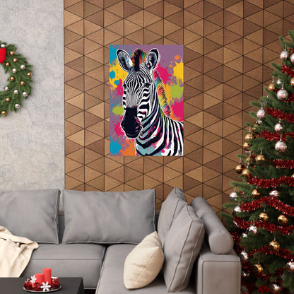 Multicolored Zebra 6 Matte Vertical Poster