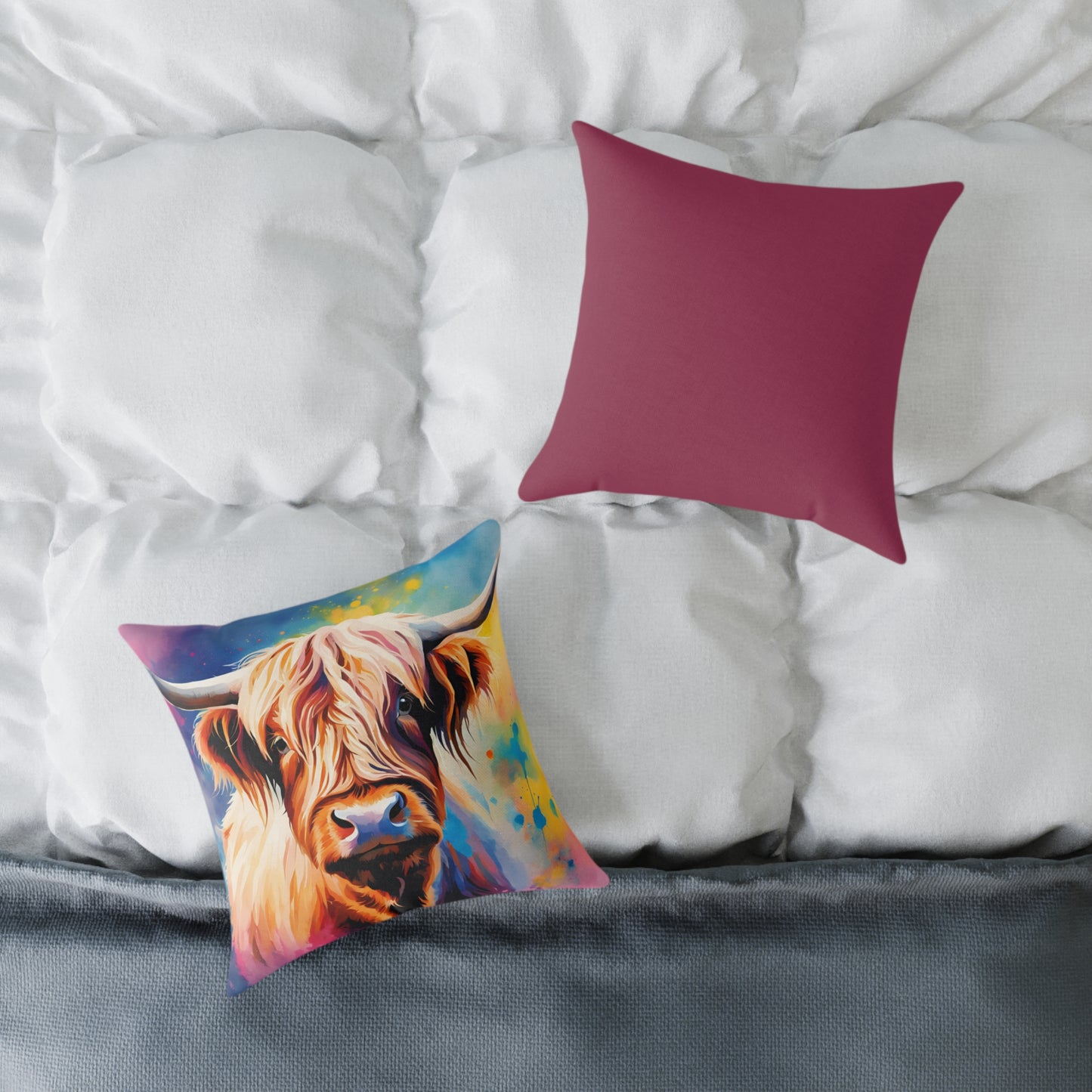 Highland Cow 03 Poly Pillow - Natures Beauty Design