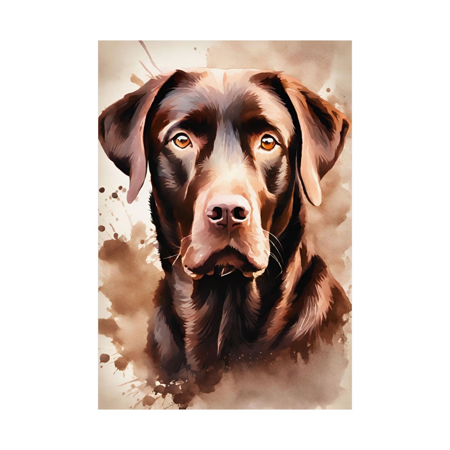 Dogs Chocolate Labrador 01 Matte Vertical Poster