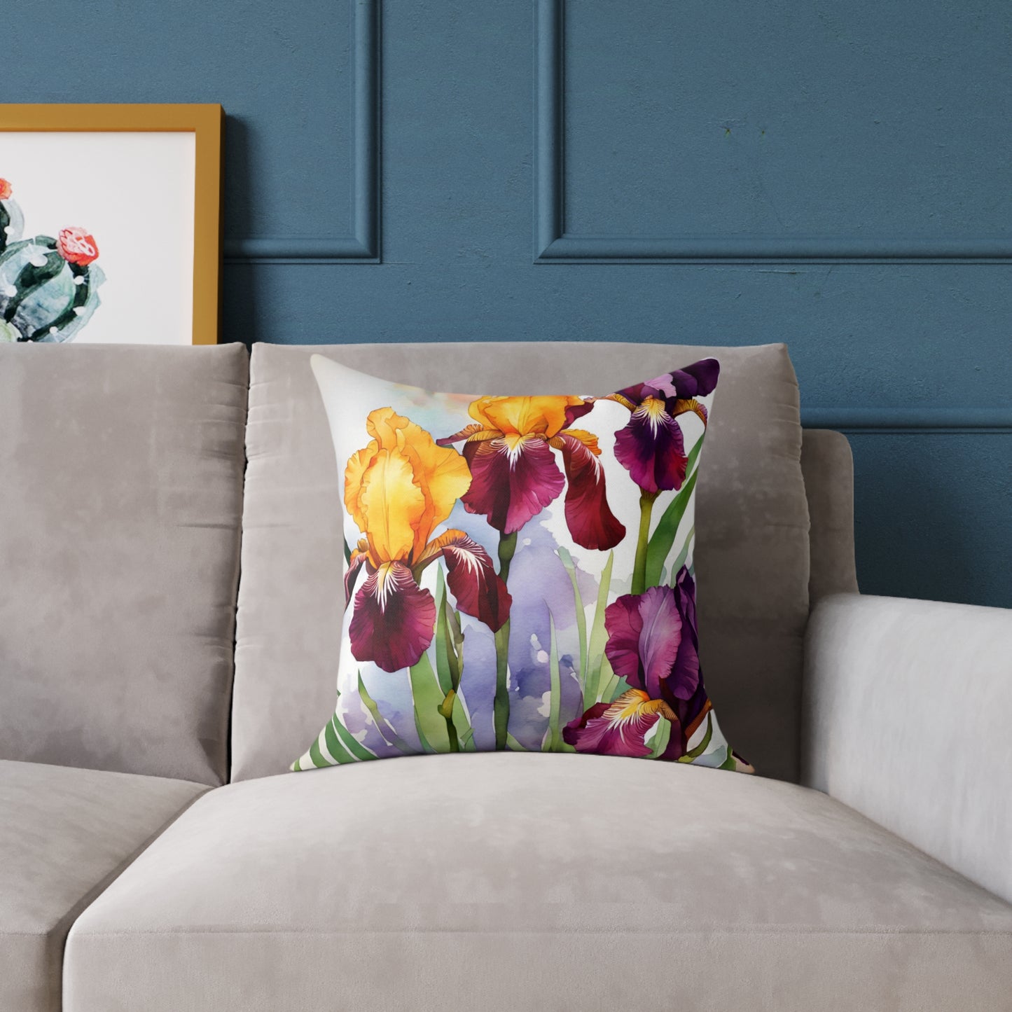 Irises 02 Poly Pillow - Natures Beauty Design