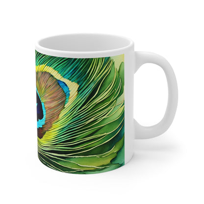 Peacock Feather 01 Mug - Nature's Beauty Collection