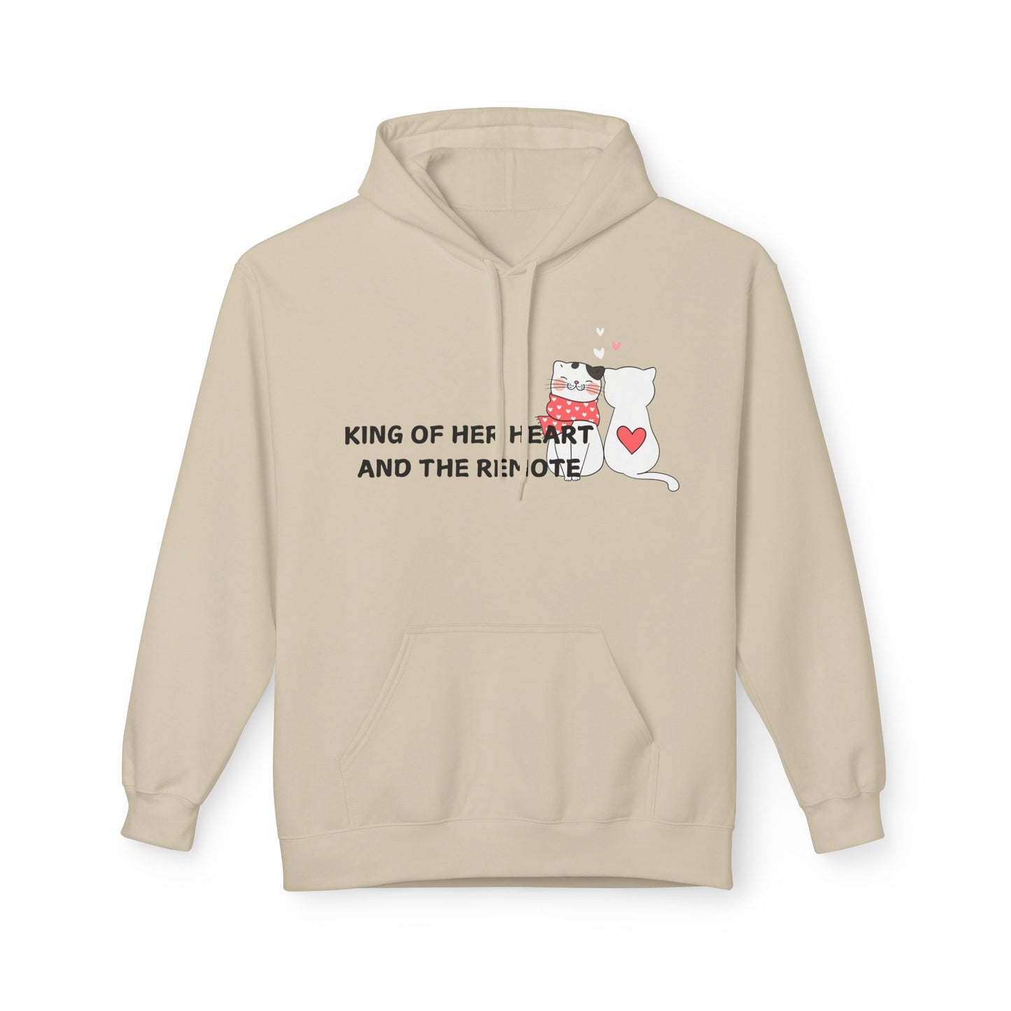 King Of Her Heart And The Remote Mens Valentines Hoodie