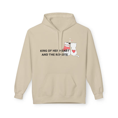 King Of Her Heart And The Remote Mens Valentines Hoodie